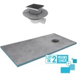 Aurlane - lot de 2 receveurs de douche  carreler 90x160 cm avec bondes  sortie horizontale - grille ...