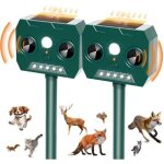 Lot de 2 r�pulsifs anti - martres, r�pulsif pour chats, r�pulsif solaire � ultrasons 120� pour chiens ...