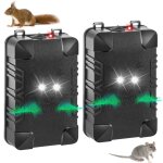 Lot de 2 rpulsifs anti - rongeurs sous le capot avec lumire stroboscopique et 3 mthodes d'alimentation, ...