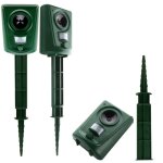 Lot de 2 r�pulsifs � ultrasons pour chats, � piquer, pour le jardin et les champs, prot�ge des chiens, ...