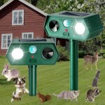 Lot de 2 r�pulsifs ultrasoniques pour animaux, dispositifs de dissuasion ext�rieurs � �nergie solaire ...