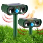 Lot de 2 r�pulsifs ultrasoniques d'ext�rieur pour rats, mouffettes, serpents et lapins, adapt�s aux jardins ...
