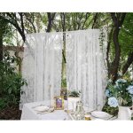 Lot 2 rideaux dentelle blanche 150x200 cm floral, tulle, embrasses, salon & chambre