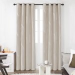 Lot de 2 rideaux effet lin  ?illets, 140 x 245 cm, pour chambre bb, salon