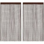 Lot de 2 rideaux en fils, rideaux pour fen�tres 140 x 250 cm marron pde9434 design in
