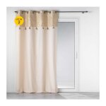 Douceur d'int�rieur - lot de 2 rideaux � ?illets 140 x 240 cm en polycoton - mod�le solea or