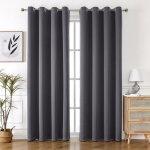 Lot de 2 rideaux occultants 200�140 cm, isolants thermiques / froids, gris fonc�