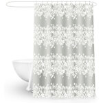 Lot de 2 rideaux occultants isolants thermiques - motif lignes argent� sur fond bleu marine - � oeillets ...