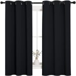 Lot de 2 rideaux occultants noirs unis, thermiquement isol�s et perfor�s pour fen�tres de chambre (132 ...