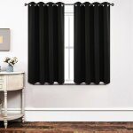 Lot de 2 rideau occultant thermique rideaux occultants � oeillets isolation lumineux anti uv noir - 132x137cm ...