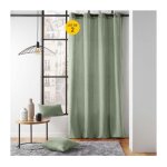 Lot de 2 rideaux a oeillets 135 x 260 cm coton recycl� twily sauge