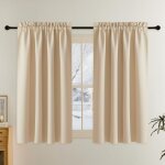 Lot de 2 rideau passe tringle tenture opaque d�coration de petite fen�tre chambre placard / porte / cuisine, ...