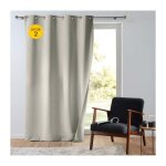 Douceur d'intérieur - lot de 2 rideaux tamisant 135 x 260 cm isolant thermique micropolar naturel Douceur d'intérieur - lot de 2 rideaux tamisant 135 x 260 cm isolant thermique micropolar naturel