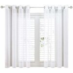 [jamais utilis�]lot de 2 rideau voilage blanc 140x160cm en effet lin imatation a oeillets rideaux voilage ...