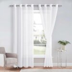 Digitalab - lot de 2 rideaux voilages pour salon chambre blanc 140x220cm Digitalab - lot de 2 rideaux voilages pour salon chambre blanc 140x220cm