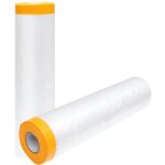 Lot de 2 rouleaux de film de masquage en plastique anti - poussière, 2, 4 m x 20 m, avec ruban adhésif, ... Lot de 2 rouleaux de film de masquage en plastique anti - poussière, 2, 4 m x 20 m, avec ruban adhésif, ...