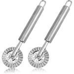 Lot de 2 roulette patisserie, acier inoxydable rouleau de coupe - p�te rouleau sertissage p�tes outil ...