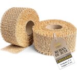Lot 2 rubans chemin de table jute 5cm x 5m beige Éco - responsable Lot 2 rubans chemin de table jute 5cm x 5m beige Éco - responsable