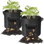 Lot de 2 sacs de culture pour pommes de terre, 10 gallons, pot de fleurs avec poignes et fentre de ...