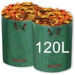 Lot de 2 sacs  dchets de jardin 120 l, sacs poubelle pliables et tanches avec poigne pour collecter ...