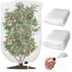 Lot de 2 sacs en filet pour arbres fruitiers avec fermeture �clair et cordon de serrage, sacs de protection ...