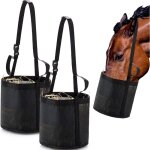 Lot de 2 sacs  foin pour chevaux, en nylon, avec maille respirante et sangles rglables.