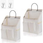Lot de 2 sacs muraux �tanches avec crochet collant pour salle de bain, cuisine, dortoir, panier organisateur ...