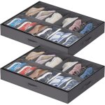 Lot de 2 sacs de rangement chaussures avec fenêtre transparente, boite rangement sous lit pliable avec ... Lot de 2 sacs de rangement chaussures avec fenêtre transparente, boite rangement sous lit pliable avec ...