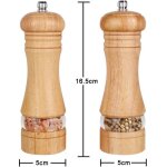 Lot de 2?salieres et poivrieres bois, r�glables avec broyeur � �pices en c�ramique?6
