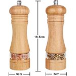 Lot de 2?salieres et poivrieres bois, r�glables avec broyeur � �pices en c�ramique?6