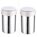 Lot de 2 saupoudreuses en acier inoxydable 304, grand format, pour poivre, sel et �pices ? 8 � 12 cm