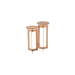 J - line - lot de 2 sellettes rondes 30 cm en fer cuivr