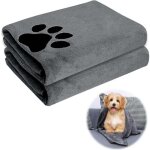 Lot de 2 serviettes pour chien extra absorbantes - accessoires pour chien - foulard en microfibre - s�chage ...