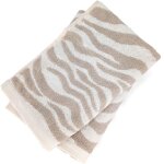 Lot de 2 serviettes invits 33x50 cm zebra soft pur coton motif zbre beige