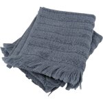 Linnea - lot de 2 serviettes invits 33x50 cm pur coton collection denim  rayures bleu