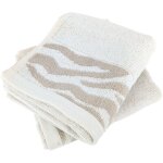 Lot de 2 serviettes invit 33x50 cm zebra soft uni bord zbre beige