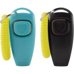 Lot de 2 sifflets de dressage pour chien avec dragonne 2 en 1 - outils de dressage professionnels avec ...