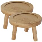 Lot de 2 soucoupes en bambou pour plantes d'intérieur et d'extérieur Lot de 2 soucoupes en bambou pour plantes d'intérieur et d'extérieur