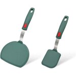 Lot de 2 spatules � poisson flexibles en silicone - spatules fendues pour cr�pes antiadh�sives - r�sistantes ...