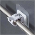 Lot de 2 supports blanc de tringle à rideau auto - adhésifs - support pour rideaux, de debuns Lot de 2 supports blanc de tringle à rideau auto - adhésifs - support pour rideaux, de debuns