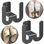 Lot de 2 supports à chaussures muraux en métal - Étagère à chaussures suspendue sans perçage - montage ... Lot de 2 supports à chaussures muraux en métal - Étagère à chaussures suspendue sans perçage - montage ...