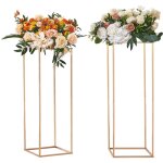 Mophorn - lot de 2 supports  fleurs de mariage de 31, 5 pouces de haut, colonne de vase en mtal, pice ...