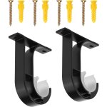 Lot de 2 supports de plafond pour tringle  rideaux en alliage d'aluminium avec vis et fixations - lntyq ...