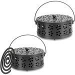 Lot de 2 supports en spirale anti - moustiques, portable, porte - bobine mobile, porte - encens en m�tal ...