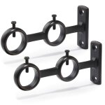 Lot de 2 supports de tringle � rideaux double crochets pour tringle � rideaux de salon, chambre � coucher, ...