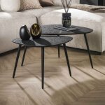 M&s - lot de 2 tables basses galets 80 et 61 cm en bois et métal gris foncé M&s - lot de 2 tables basses galets 80 et 61 cm en bois et métal gris foncé