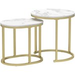 Homcom - lot de 2 tables basses gigognes - tables d'appoint encastrables style contemporain - pitement ...