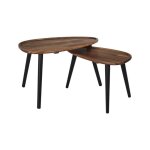 Lot de 2 tables basses gigognes  galet  60cm marron Lot de 2 tables basses gigognes  galet  60cm marron