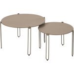 Lot de 2 tables basses gigognes de jardin taupe