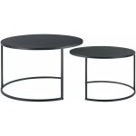 Lot de 2 tables basses rondes gigognes m�tal noir